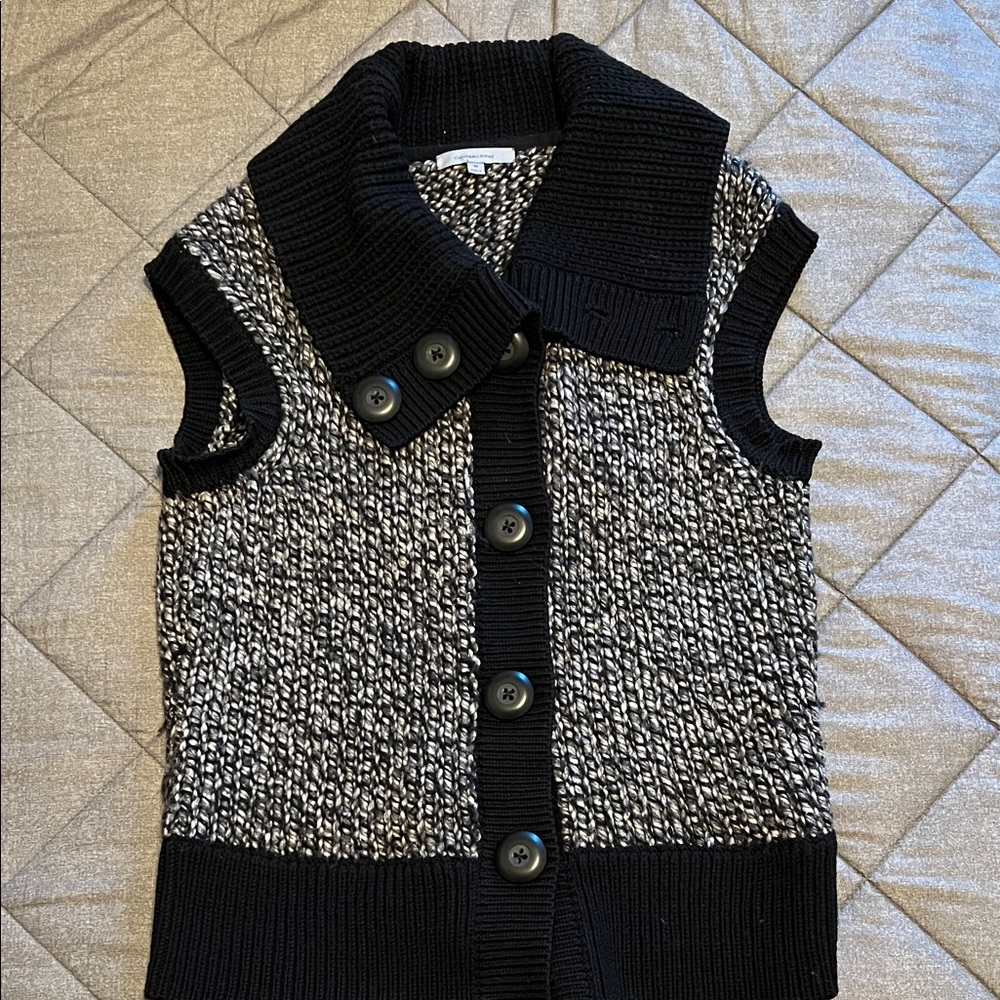 Classiques Entier Black and White Sweater Vest size M. Merino wool/cotton